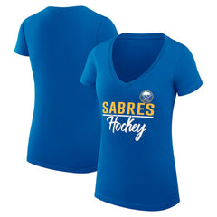 Buffalo Sabres G-III 4Her by Carl Banks Women's Super-Slim Fit Lightweight Team Sport V-Neck T-Shirt For Sale