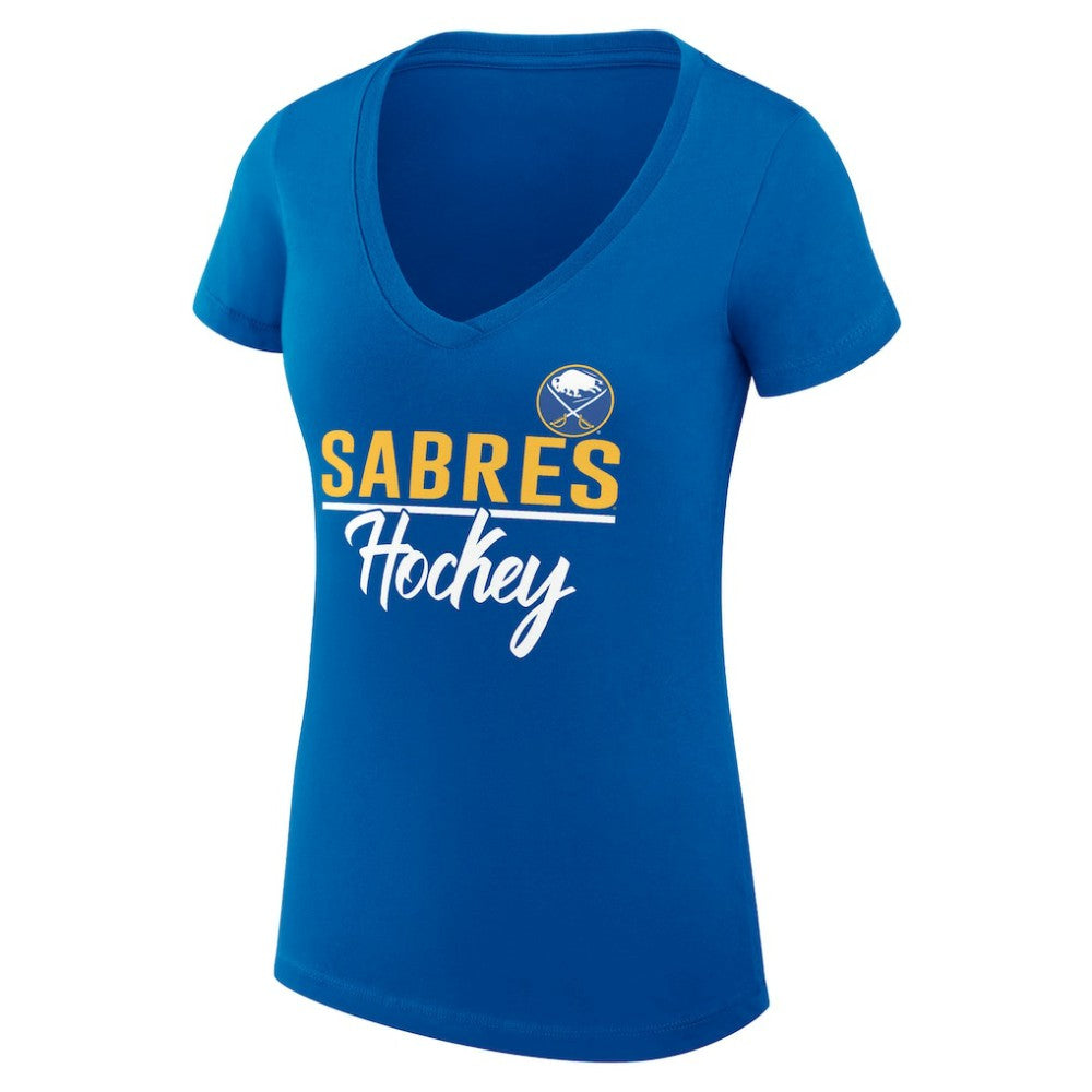 Buffalo Sabres G-III 4Her by Carl Banks Women's Super-Slim Fit Lightweight Team Sport V-Neck T-Shirt For Sale