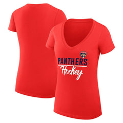 Florida Panthers G-III 4Her by Carl Banks Women's Super-Slim Fit Lightweight Graphic V-Neck T-Shirt Outlet