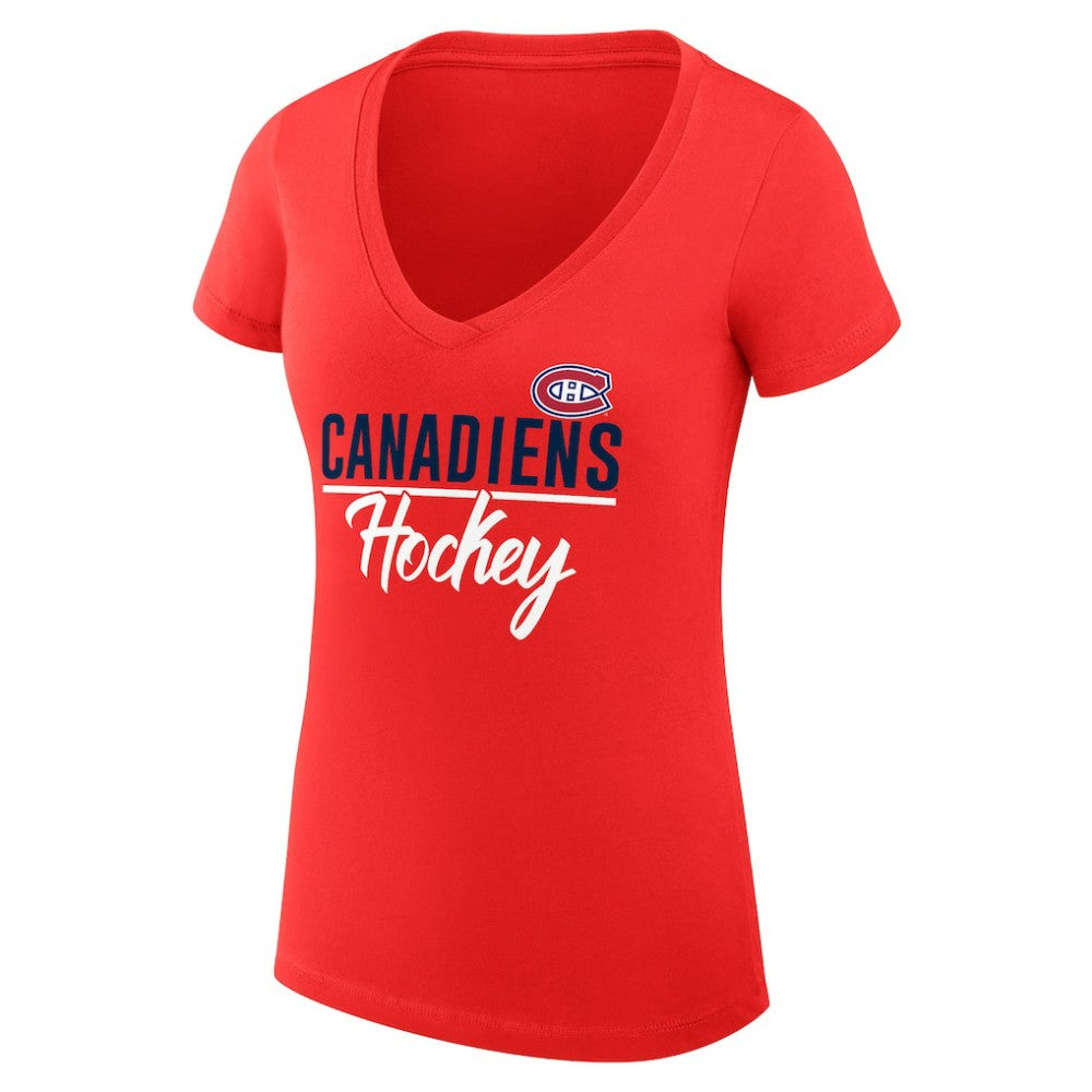 Montreal Canadiens G-III 4Her by Carl Banks Women's Super-Slim Fit Lightweight Graphic V-Neck T-Shirt Online