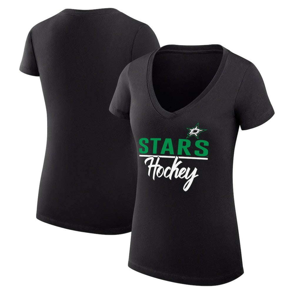 Dallas Stars G-III 4Her by Carl Banks Women's Super-Slim Fit Lightweight Graphic V-Neck T-Shirt Sale