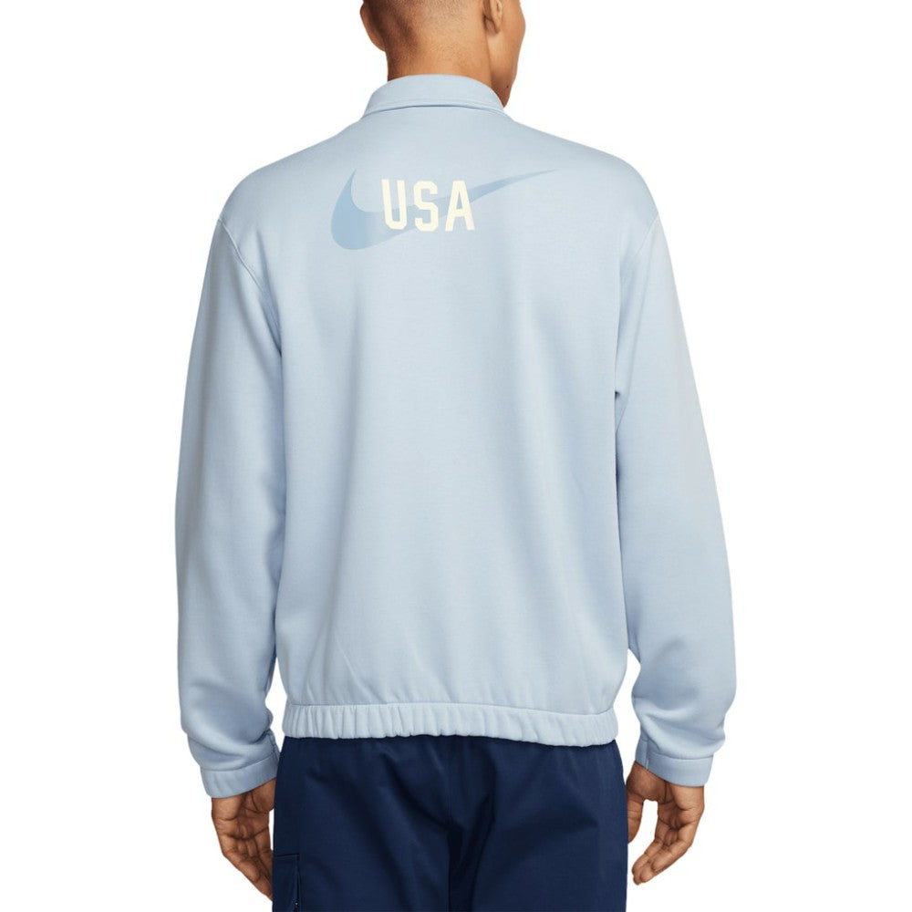 USMNT Club Fleece Harrington Full-Zip Jacket Light Blue - Nike