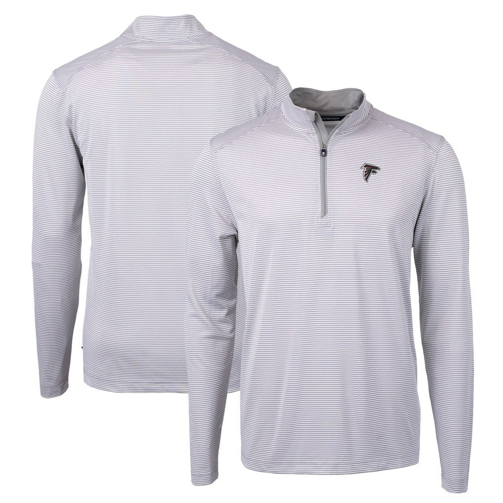 Atlanta Falcons  Cutter & Buck Virtue Eco Pique Micro Stripe Recycled Quarter-Zip Pullover Top