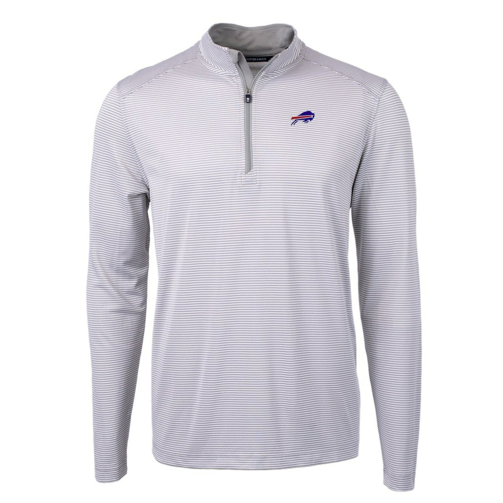 Buffalo Bills  Cutter & Buck Virtue Eco Pique Micro Stripe Recycled Quarter-Zip Pullover Top