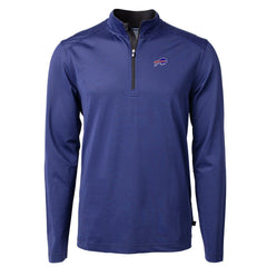 Buffalo Bills  Cutter & Buck Virtue Eco Pique Micro Stripe Recycled Quarter-Zip Pullover Top