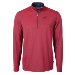 Buffalo Bills  Cutter & Buck Virtue Eco Pique Micro Stripe Recycled Quarter-Zip Pullover Top