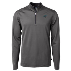 Carolina Panthers  Cutter & Buck Virtue Eco Pique Micro Stripe Recycled Quarter-Zip Pullover Top