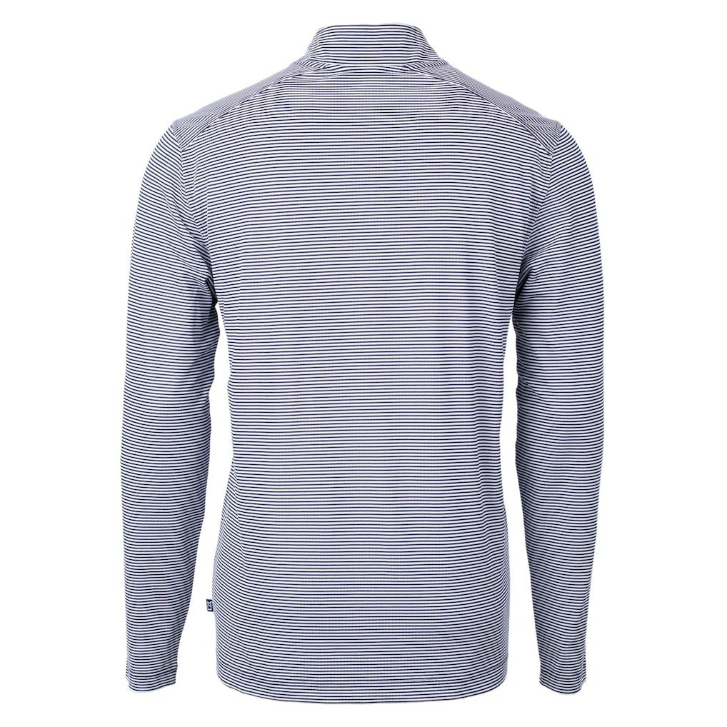 Carolina Panthers  Cutter & Buck Virtue Eco Pique Micro Stripe Recycled Quarter-Zip Pullover Top