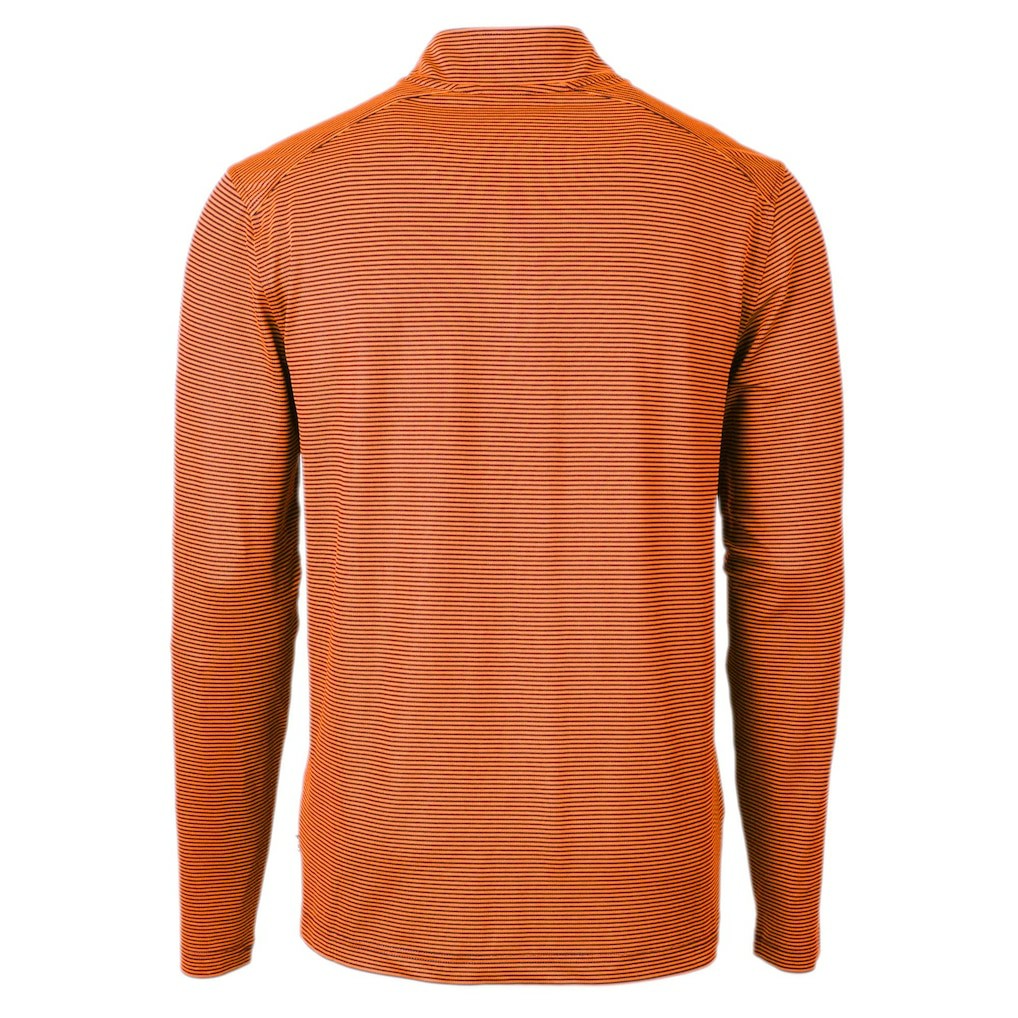 Chicago Bears  Cutter & Buck Virtue Eco Pique Micro Stripe Recycled Quarter-Zip Pullover Top