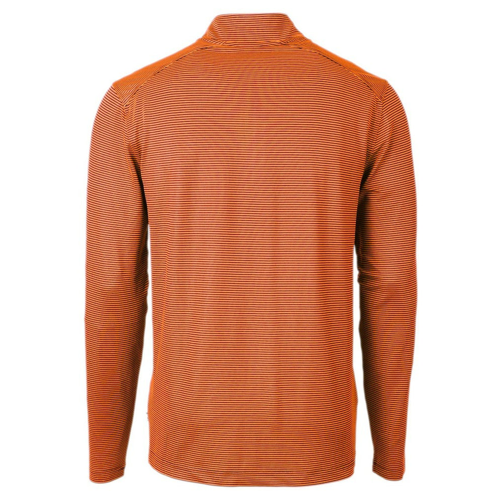 Chicago Bears  Cutter & Buck Virtue Eco Pique Micro Stripe Recycled Quarter-Zip Pullover Top