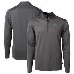 Detroit Lions  Cutter & Buck Virtue Eco Pique Micro Stripe Recycled Quarter-Zip Pullover Top