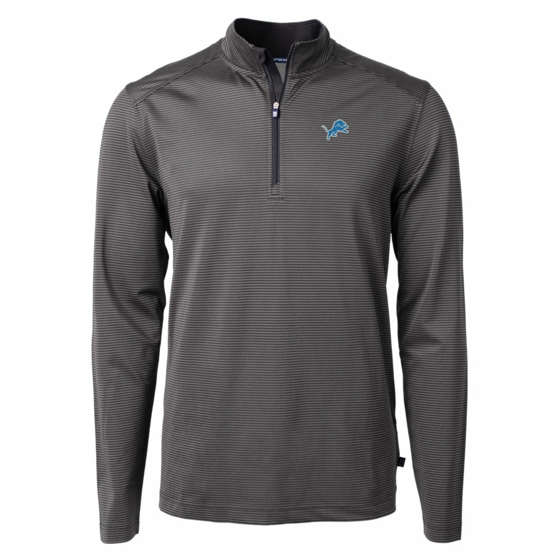 Detroit Lions  Cutter & Buck Virtue Eco Pique Micro Stripe Recycled Quarter-Zip Pullover Top