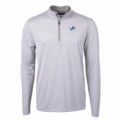 Detroit Lions  Cutter & Buck Virtue Eco Pique Micro Stripe Recycled Quarter-Zip Pullover Top