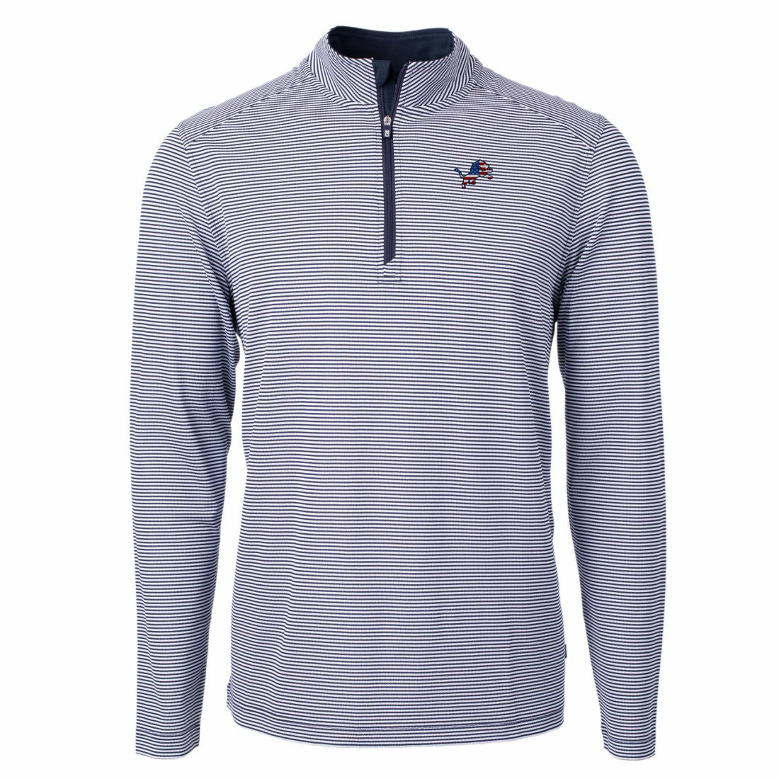 Detroit Lions  Cutter & Buck Virtue Eco Pique Micro Stripe Recycled Quarter-Zip Pullover Top