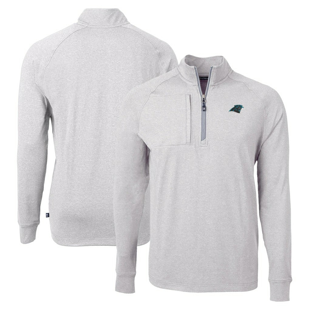 Carolina Panthers  Cutter & Buck Adapt Eco Knit Quarter-Zip Pullover Top