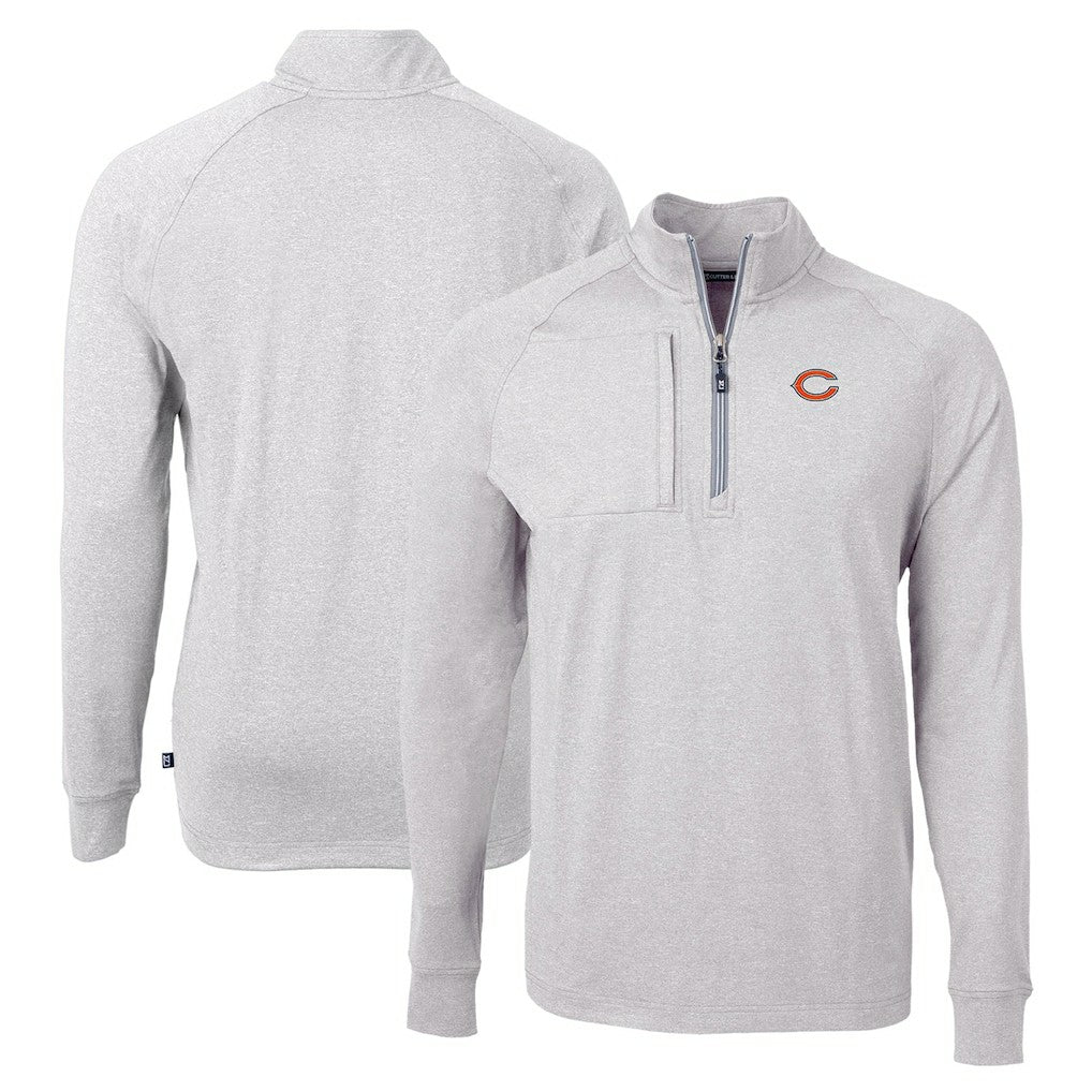 Chicago Bears  Cutter & Buck Adapt Eco Knit Quarter-Zip Pullover Top