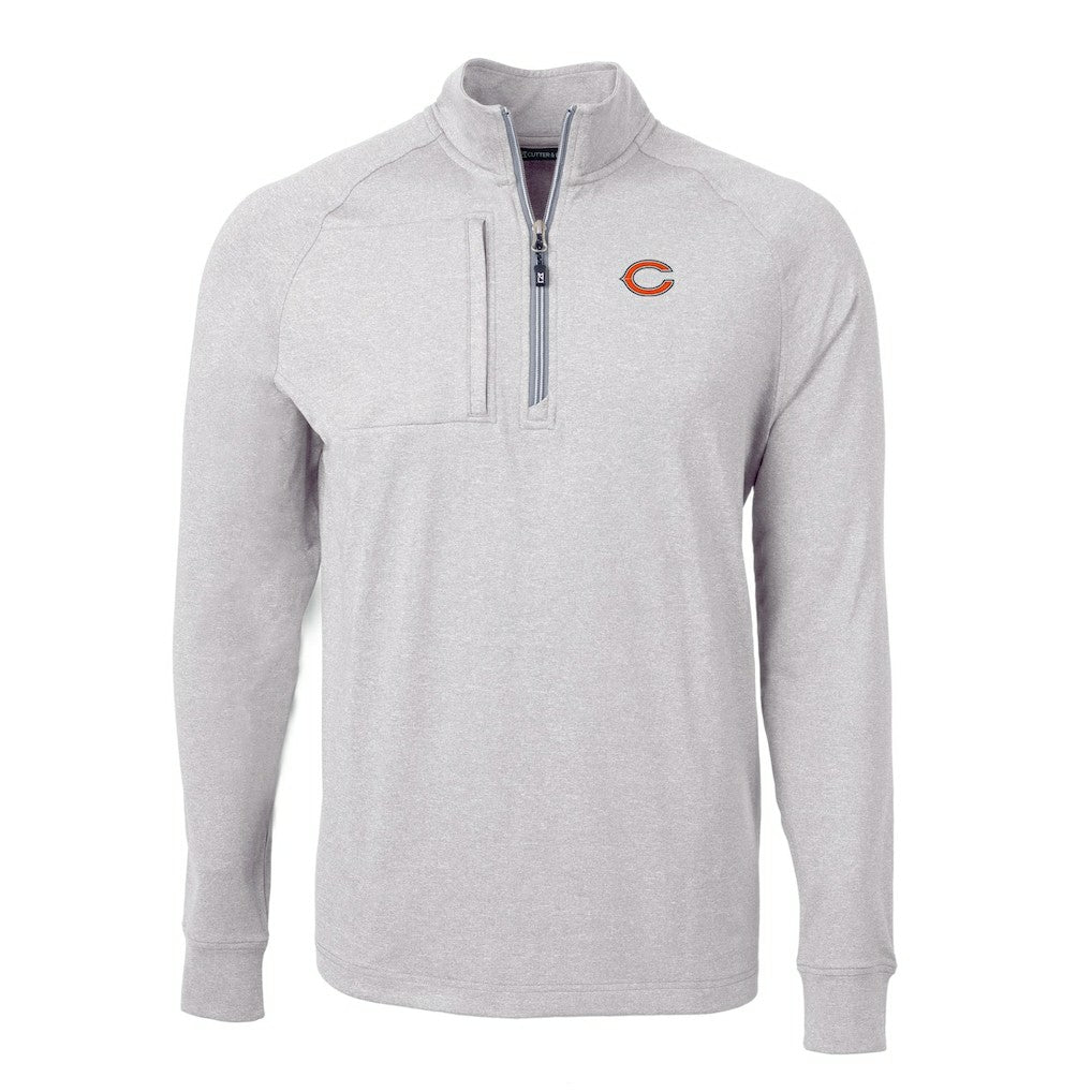Chicago Bears  Cutter & Buck Adapt Eco Knit Quarter-Zip Pullover Top
