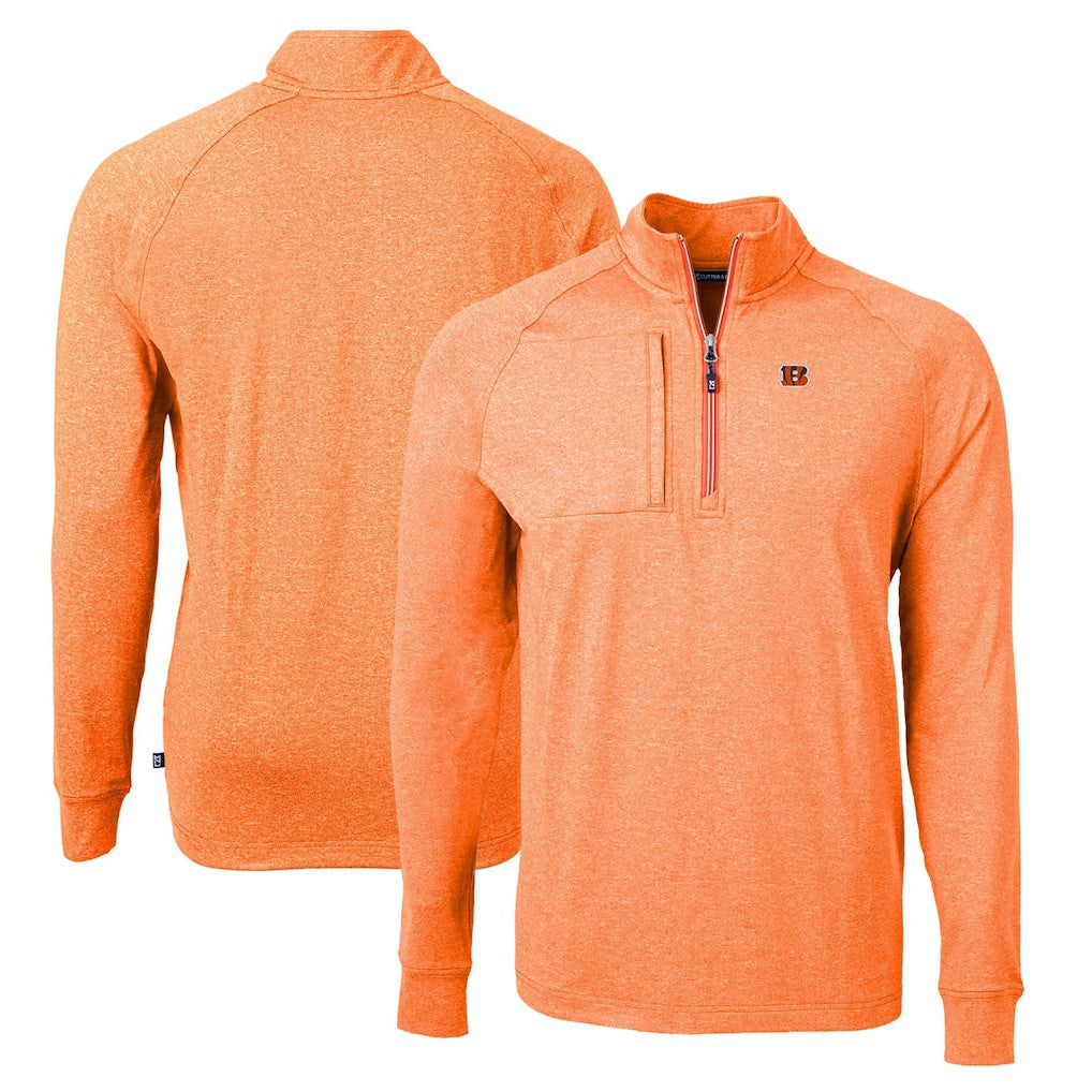 Cincinnati Bengals  Cutter & Buck Adapt Eco Knit Quarter-Zip Pullover Top