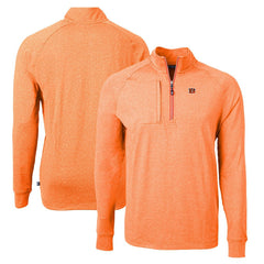 Cincinnati Bengals  Cutter & Buck Adapt Eco Knit Quarter-Zip Pullover Top
