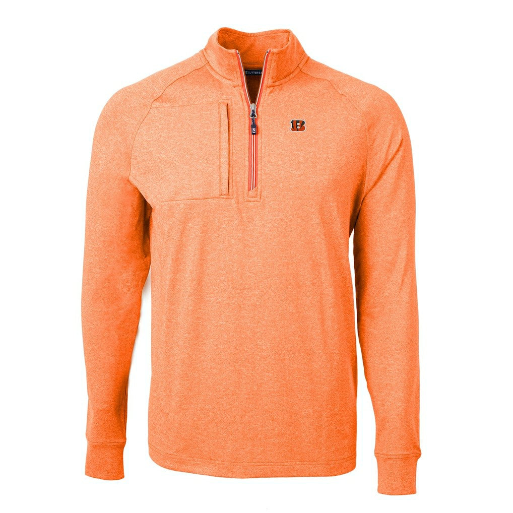 Cincinnati Bengals  Cutter & Buck Adapt Eco Knit Quarter-Zip Pullover Top