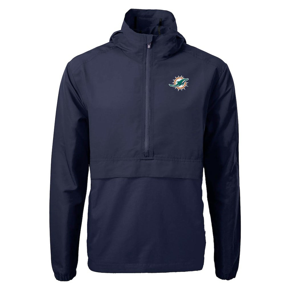 Miami Dolphins  Cutter & Buck Charter Eco Recycled Anorak Half-Zip Jacket