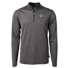 Kansas City Chiefs  Cutter & Buck Virtue Eco Pique Micro Stripe Recycled Quarter-Zip Pullover Top