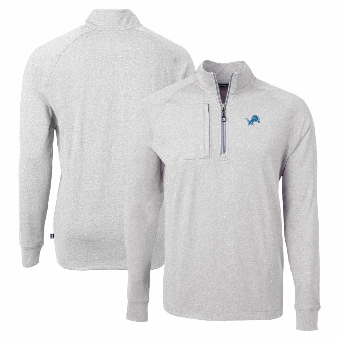 Detroit Lions  Cutter & Buck Adapt Eco Knit Quarter-Zip Pullover Top