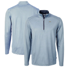 Los Angeles Chargers  Cutter & Buck Virtue Eco Pique Micro Stripe Recycled Quarter-Zip Pullover Top
