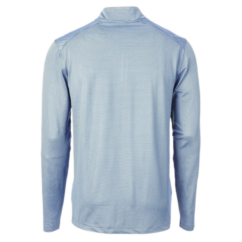 Los Angeles Chargers  Cutter & Buck Virtue Eco Pique Micro Stripe Recycled Quarter-Zip Pullover Top