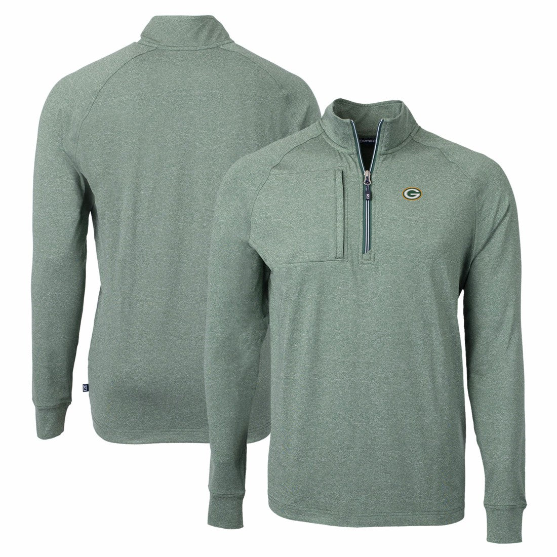 Green Bay Packers  Cutter & Buck Adapt Eco Knit Quarter-Zip Pullover Top