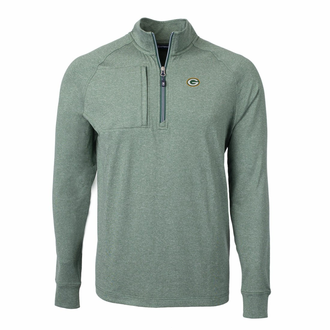 Green Bay Packers  Cutter & Buck Adapt Eco Knit Quarter-Zip Pullover Top