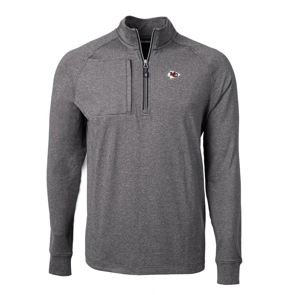 Kansas City Chiefs  Cutter & Buck Adapt Eco Knit Quarter-Zip Pullover Top