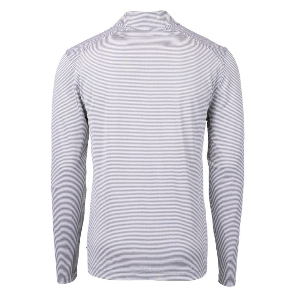 New Orleans Saints  Cutter & Buck Virtue Eco Pique Micro Stripe Recycled Quarter-Zip Pullover Top