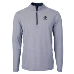 New Orleans Saints  Cutter & Buck Virtue Eco Pique Micro Stripe Recycled Quarter-Zip Pullover Top