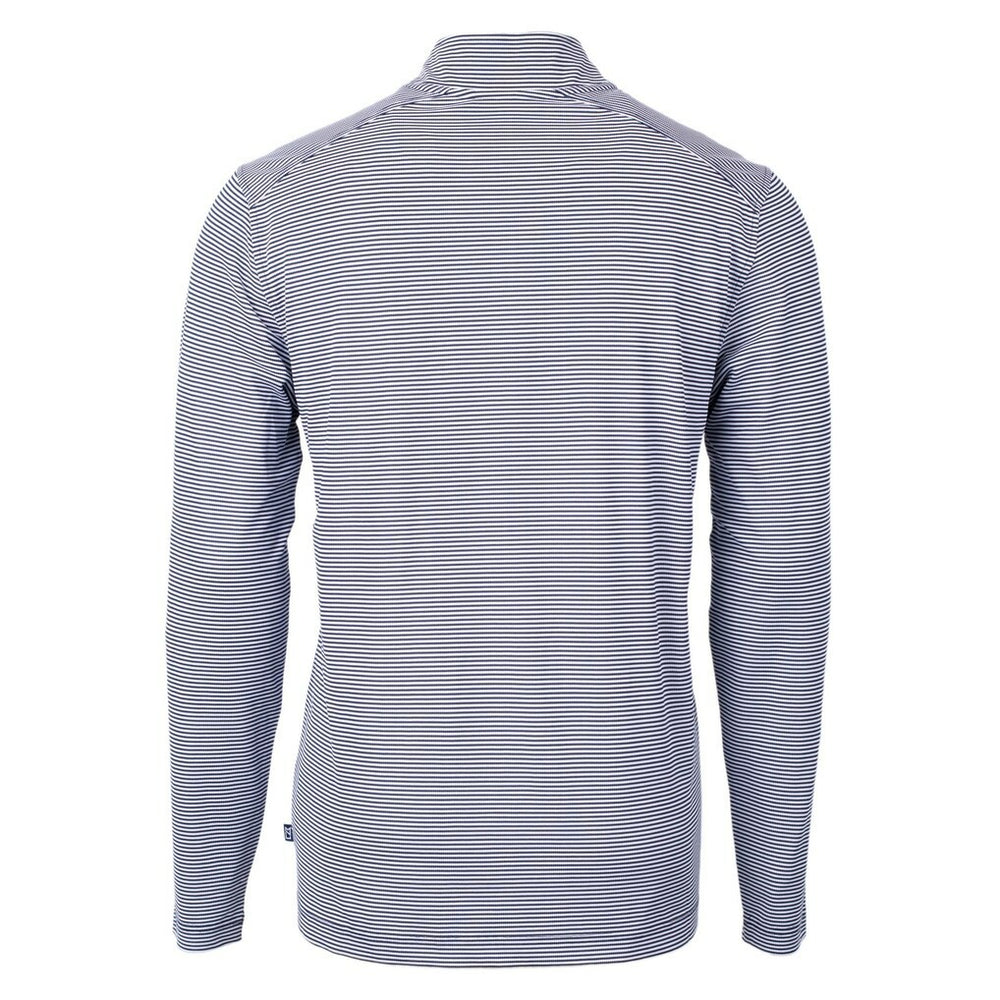 New Orleans Saints  Cutter & Buck Virtue Eco Pique Micro Stripe Recycled Quarter-Zip Pullover Top