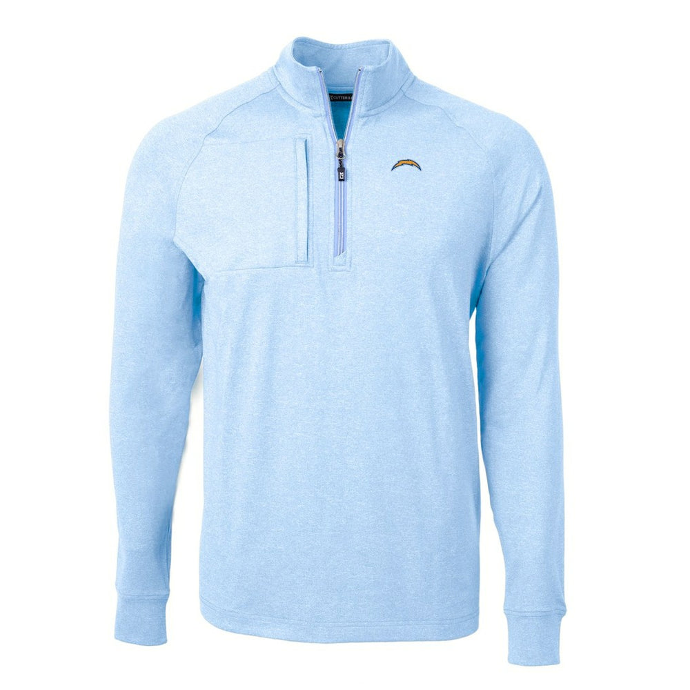 Los Angeles Chargers  Cutter & Buck Adapt Eco Knit Quarter-Zip Pullover Top