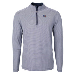New York Giants  Cutter & Buck Virtue Eco Pique Micro Stripe Recycled Quarter-Zip Pullover Top