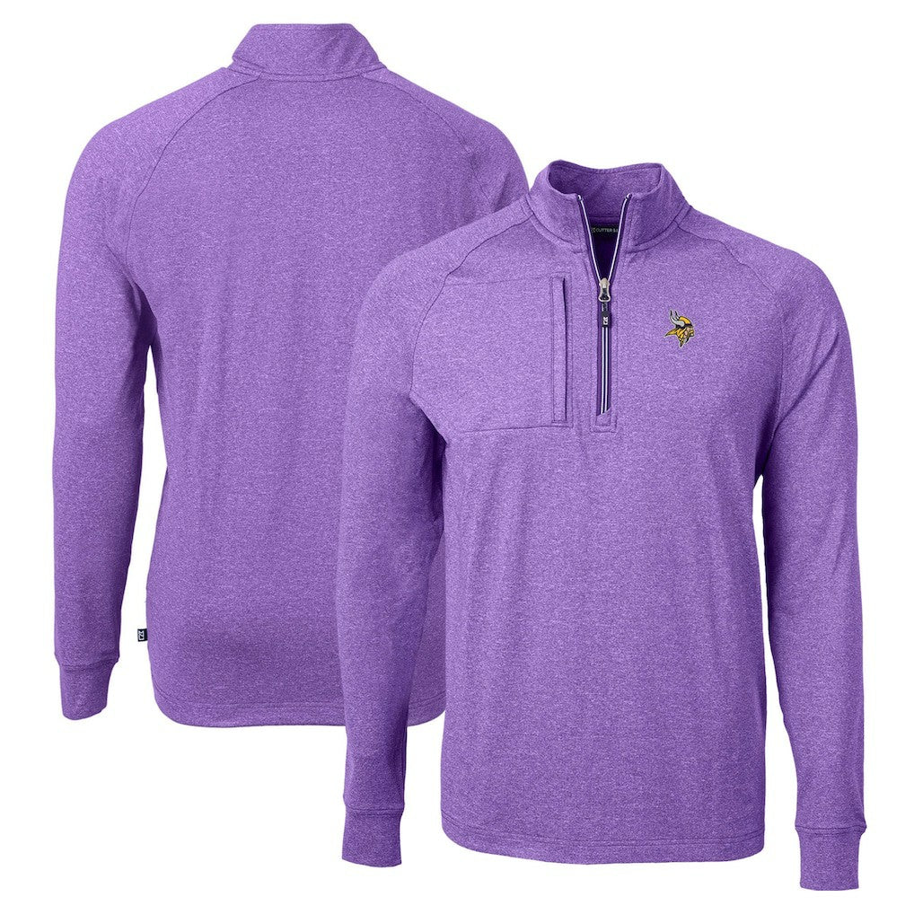 Minnesota Vikings  Cutter & Buck Adapt Eco Knit Quarter-Zip Pullover Top