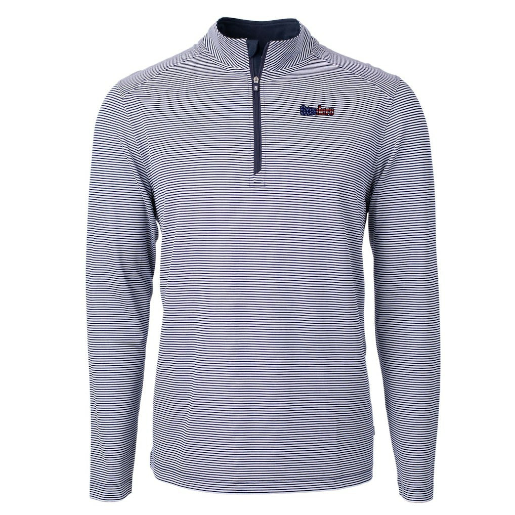 Pittsburgh Steelers  Cutter & Buck Virtue Eco Pique Micro Stripe Recycled Quarter-Zip Pullover Top