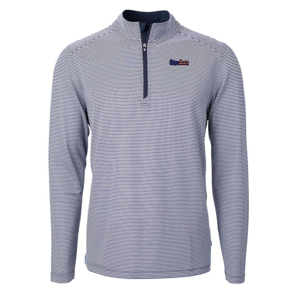Pittsburgh Steelers  Cutter & Buck Virtue Eco Pique Micro Stripe Recycled Quarter-Zip Pullover Top
