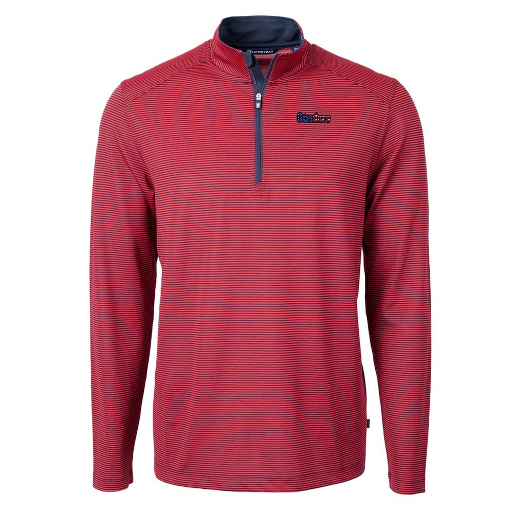 Pittsburgh Steelers  Cutter & Buck Virtue Eco Pique Micro Stripe Recycled Quarter-Zip Pullover Top
