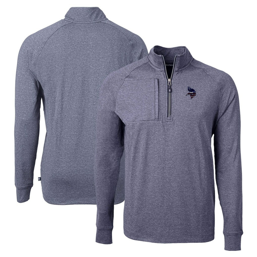 Minnesota Vikings  Cutter & Buck Adapt Eco Knit Quarter-Zip Pullover Top