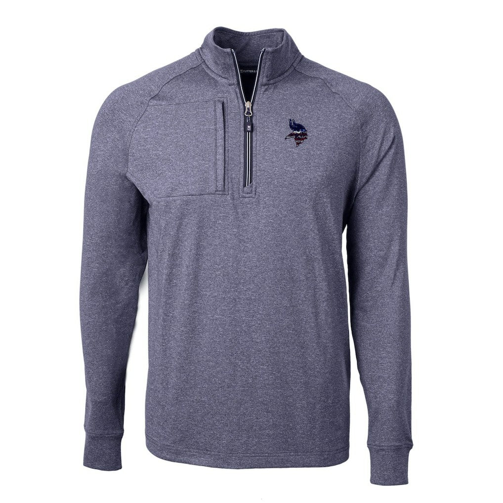 Minnesota Vikings  Cutter & Buck Adapt Eco Knit Quarter-Zip Pullover Top