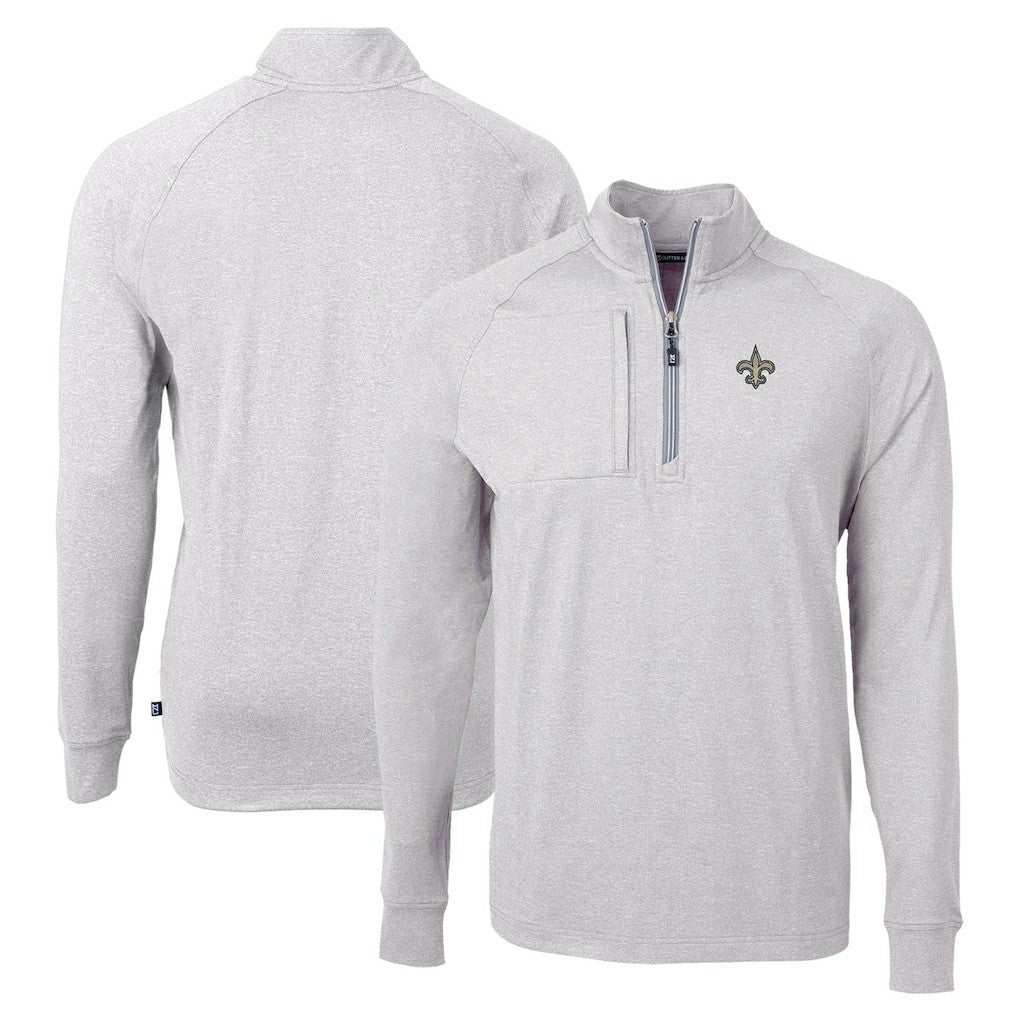New Orleans Saints  Cutter & Buck Adapt Eco Knit Quarter-Zip Pullover Top