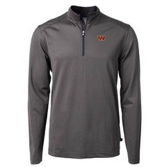 Washington Commanders  Cutter & Buck Virtue Eco Pique Micro Stripe Recycled Quarter-Zip Pullover Top