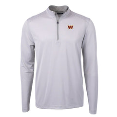 Washington Commanders  Cutter & Buck Virtue Eco Pique Micro Stripe Recycled Quarter-Zip Pullover Top