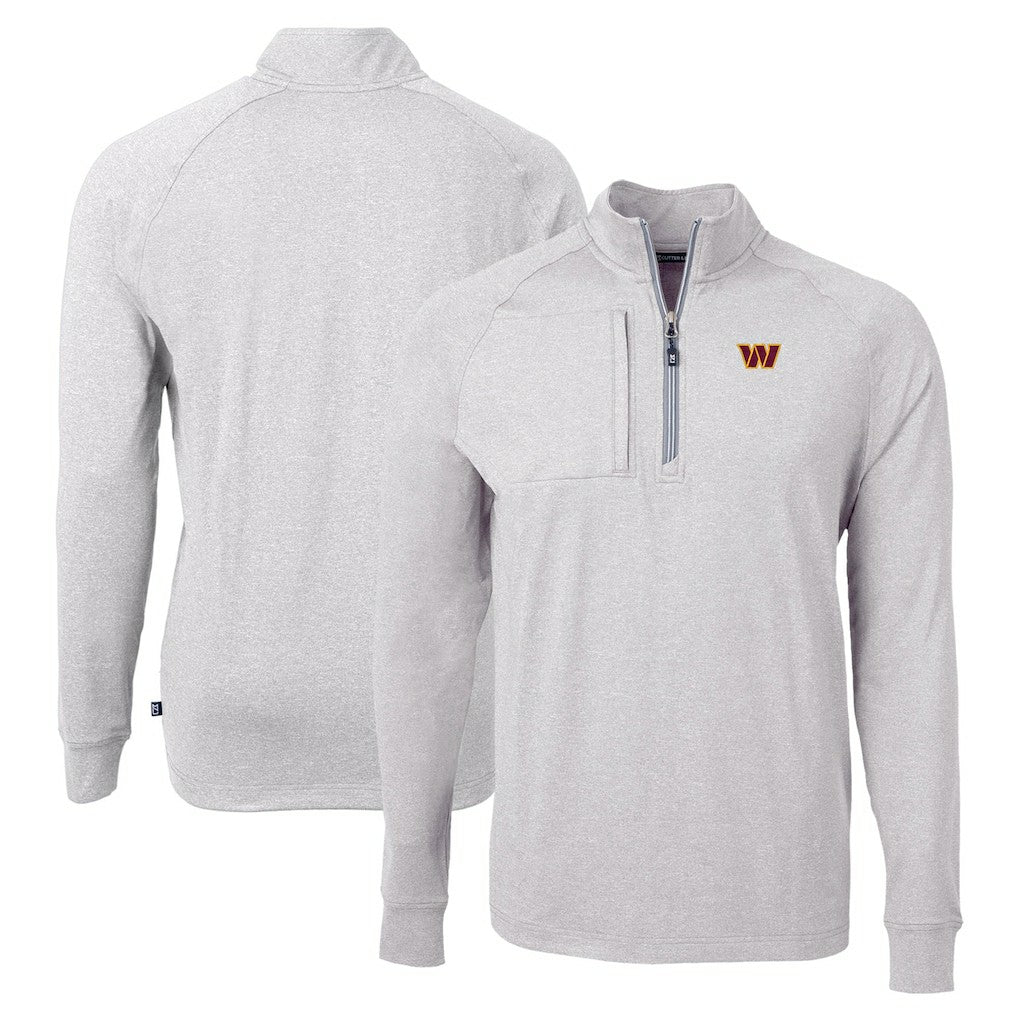Washington Commanders  Cutter & Buck Adapt Eco Knit Quarter-Zip Pullover Top
