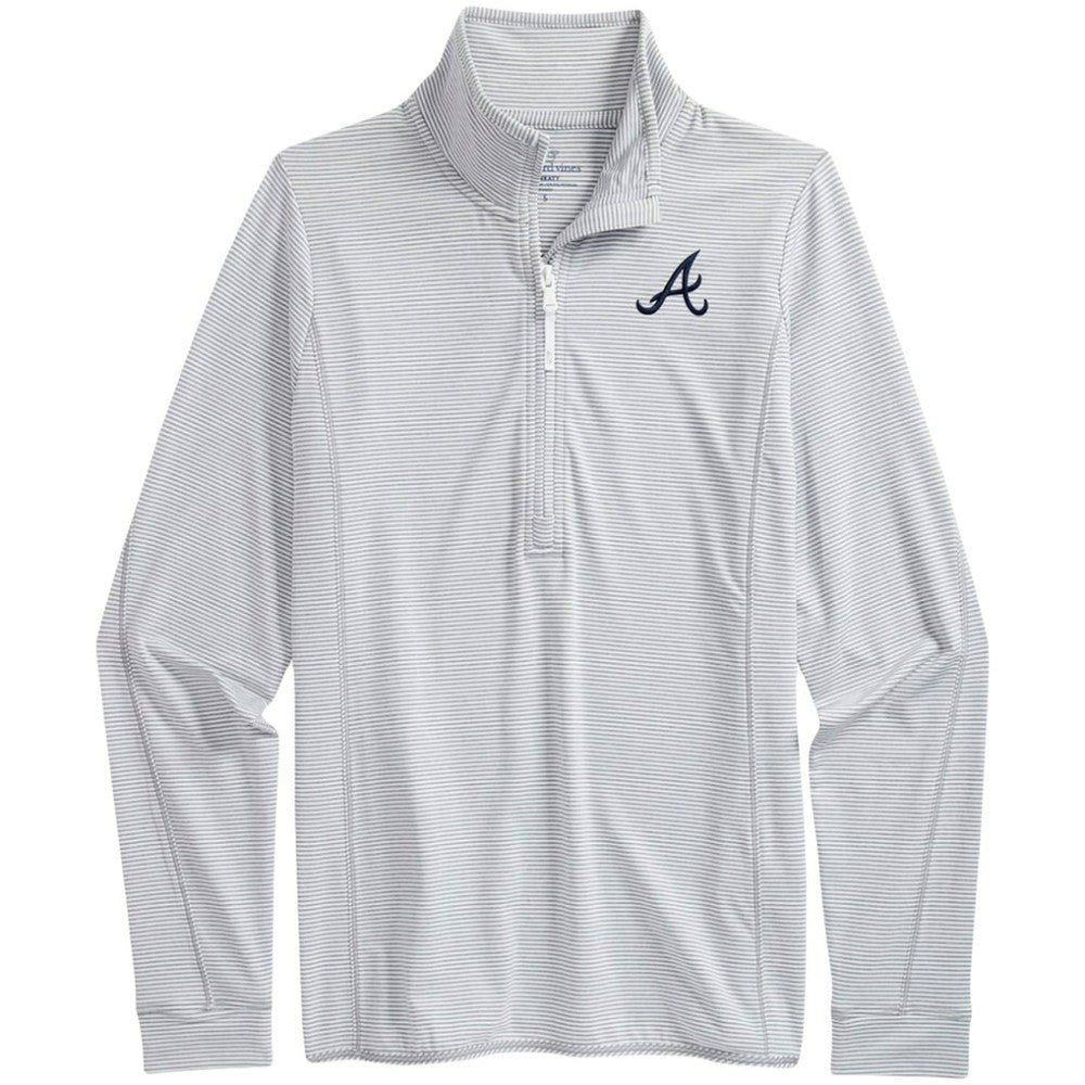 Atlanta Braves Vineyard Vines Women's Microstripe Sankaty Half-Zip Top | MLB Near me