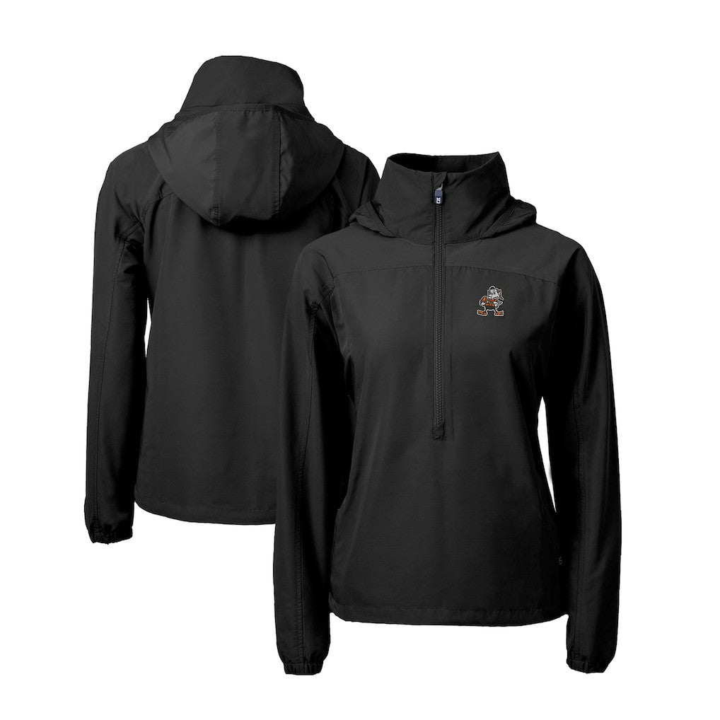 Cleveland Browns  Cutter & Buck Women's Charter Eco Recycled Half-Zip Anorak Jacket