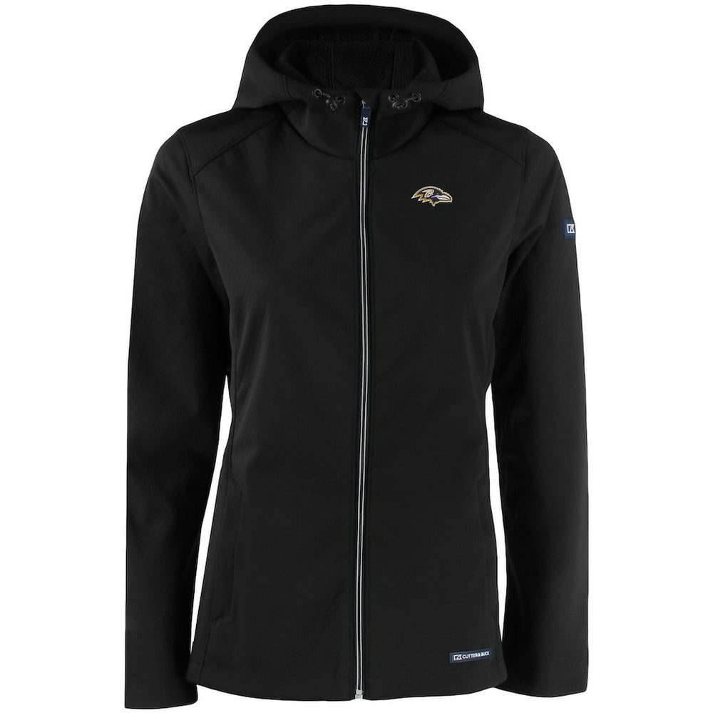 Baltimore Ravens  Cutter & Buck Women's Evoke Eco Softshell Recycled Full-Zip Hooded Jacket
